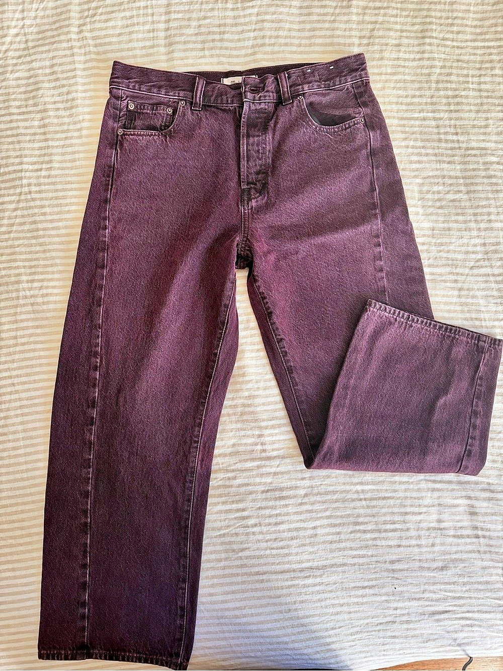 Madewell The Pieced Barrel-Leg Jean Straight-Leg Jeans Purple